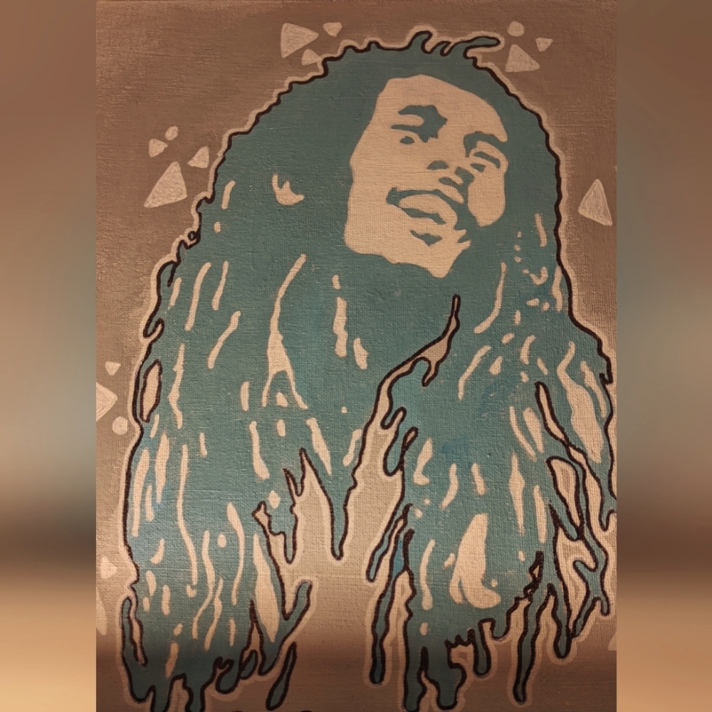 One love,one 💗 The great Bob Marley painting on canvas done by Artist Yayalu
